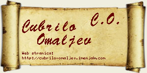 Čubrilo Omaljev vizit kartica